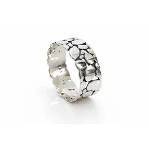 Sterling Silver Unisex Textured Ring, Thumb Ring, Pointer Ring 
