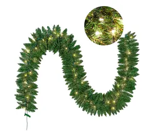 Syncfun 9ft Artificial Christmas Pre-Lit Garland
