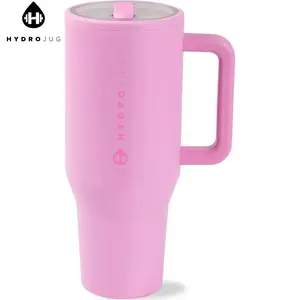 HydroJug 32oz/40oz Travel Tumbler – Insulated Stainless Steel Mug with Leak-Resistant Straw Lid & Grip Base