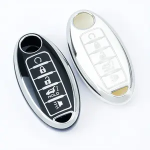 1pc 5 buttons Key Cover TPU Car Keys Shell For Nissan For Altima For Sentra For Rogue For Maxima Remote Key case Car Key Protector Anti fall and dust-proof keybag Car Key Accessory
