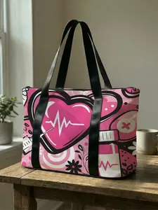 1 piece of Medical Themed Printed Handbag, Large Capacity Travel Duffel Bag, Portable Overnight Bag, Fashionable Travel Bag, Yoga Gym Bag, Portable Crossbody Bag with Shoe Storage Compartment, Travel Duffle Bag, Bag For Travel
