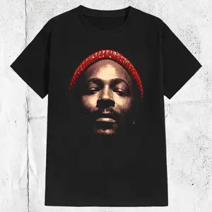 Men's Unisex Cotton Short-Sleeve Round Neck Casual Streetwear T-Shirt - Marvin Gaye Pop Soul Music Singer Band Top, Shortsleeve