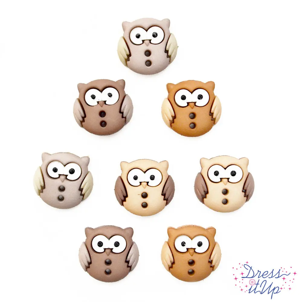 Sew Cute Owls Bird Animal Nature 2-Hole Sew Thru Buttons