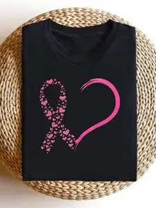 Sweet and Romantic Heart Pattern Men's Short Sleeve T Shirt Fashionable Printed Design Soft and Comfortable Crewneck Top an Easy to Match Versatile Item Suitable for Spring Summer and Autum