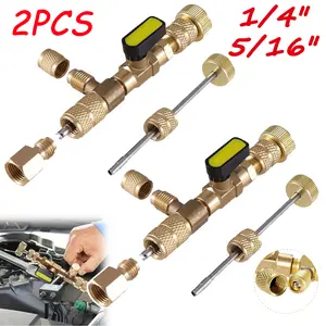 2 X HVAC Tool AC Schrader Valve Core Remover Installer Tool with SAE 1/4 & 5/16 Port stem