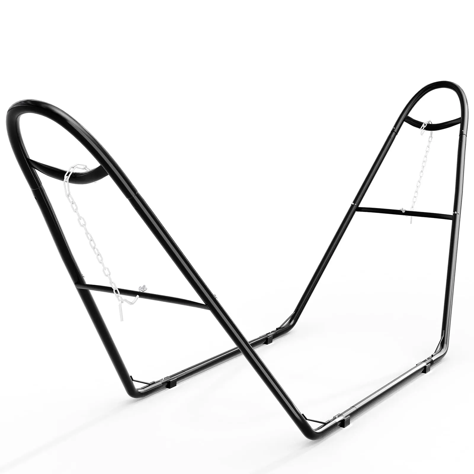 Heavy Duty Adjustable Hammock Stand – Steel Frame, 550 lbs Capacity, Fits 9-14 ft Hammocks, Weather Resistant, Easy Assembly, Ideal for Garden Patio or Camping, Black