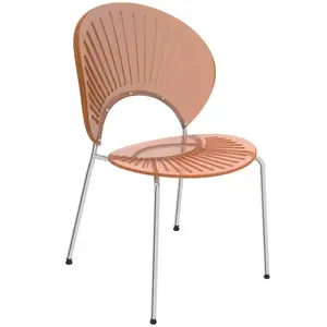 Opulent Modern Plastic Dining Chair in Chrome Metal Legs