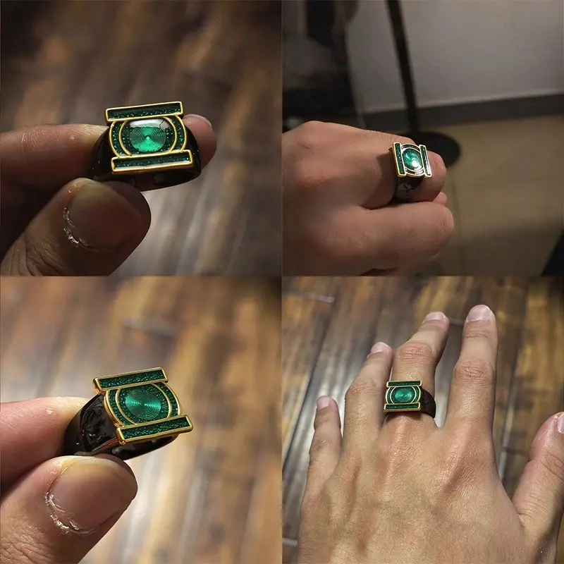 2026 Green Lantern Corps Ring John Stewart Adjustable Open Band Ring Cosplay Props Collection Toy Gift For Fans