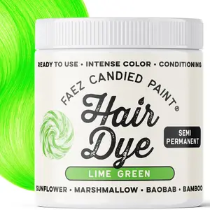 Faez Lime Green Semi Permanent Hair Dye 237ml - Paraben Free, Phthalate Free, Conditioning, Cream Formula