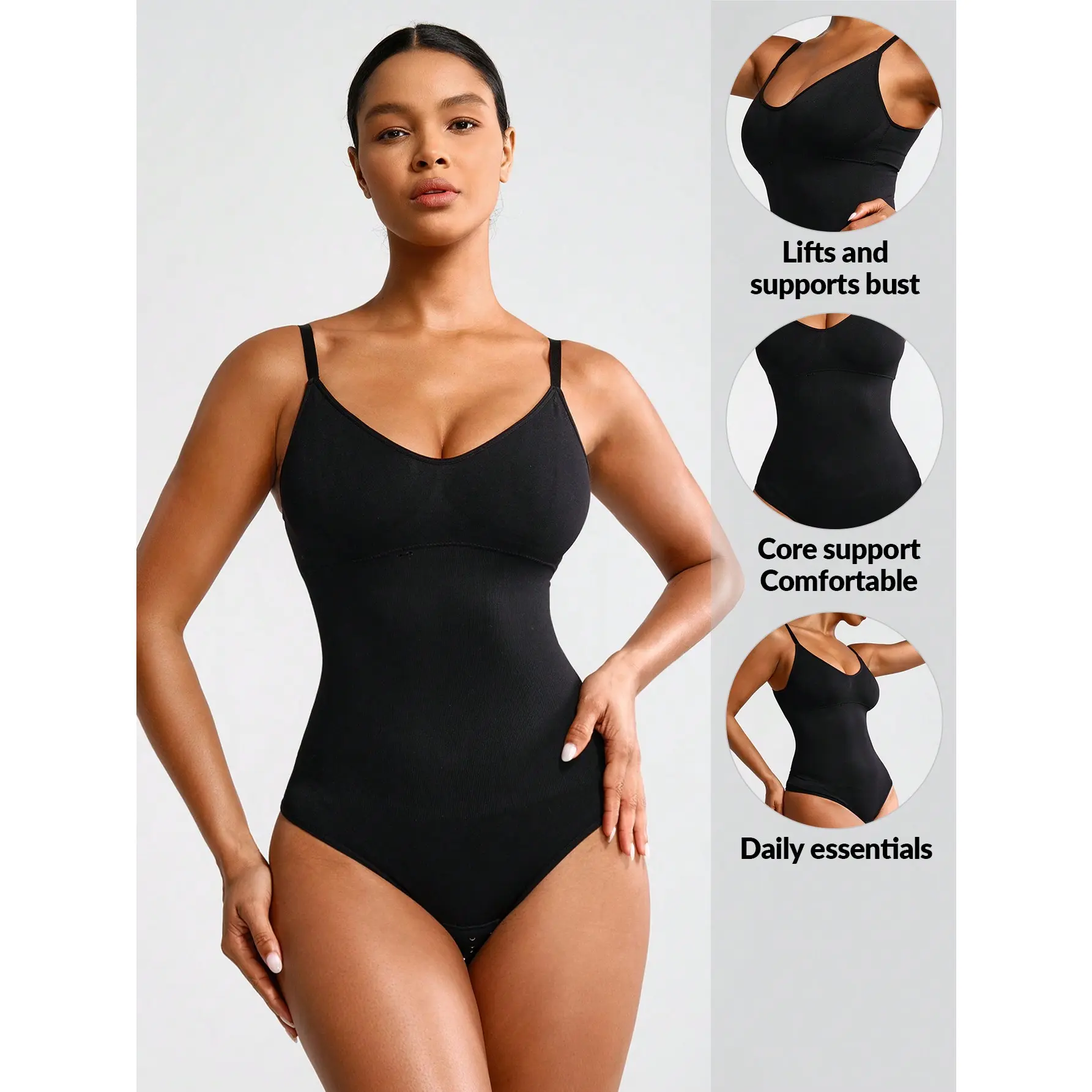 SHEIN Shape Ladies' Solid Color Bodysuit Shapewear SHEIN