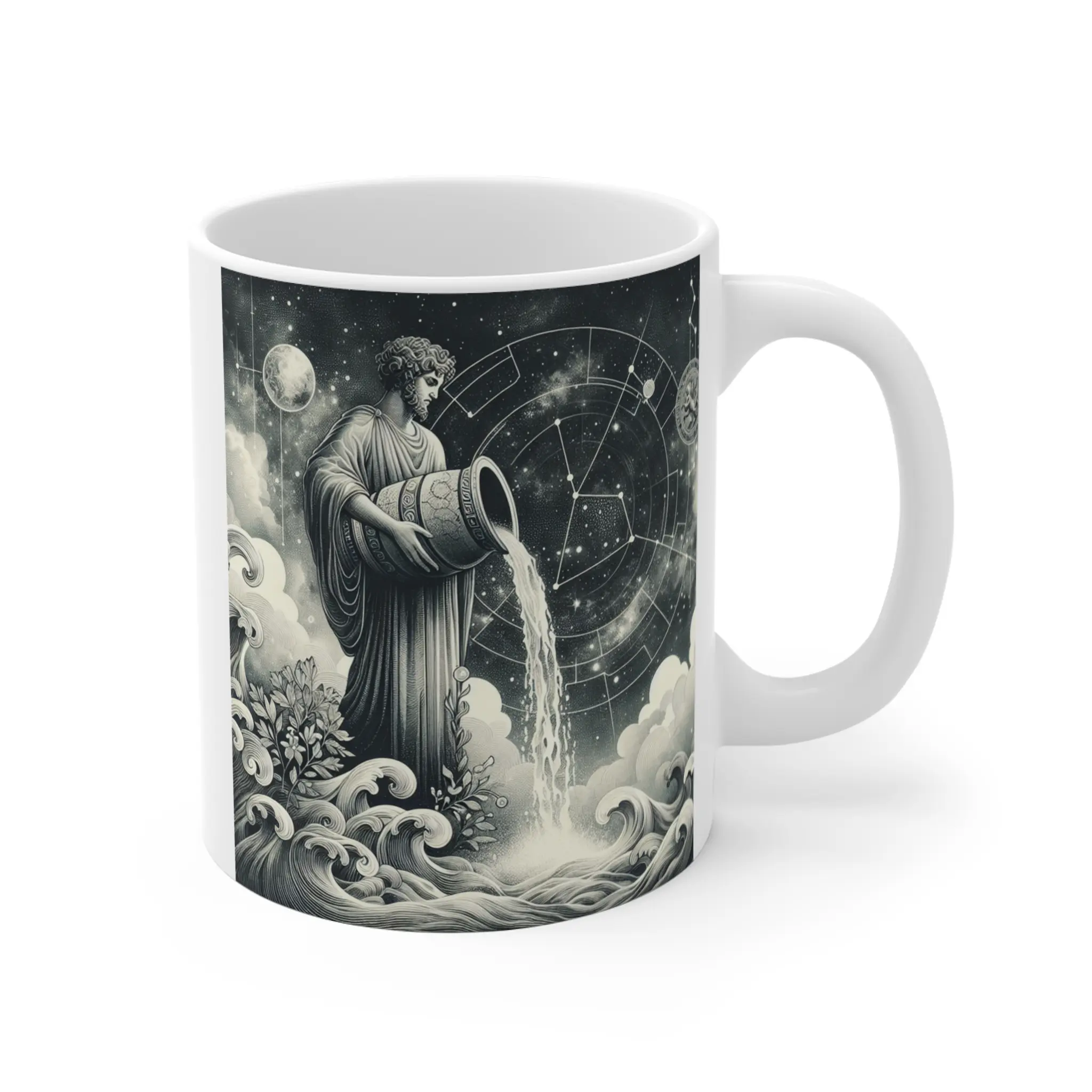 Zodiac Aquarius Mug 11oz, Astrology Drinkware, Constellation Coffee Cup, Horoscope Tea Mug, Water Bearer Birthday Gift