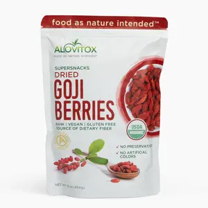 ALOVITOX: Organic Goji Berries I High in Protein, Dietary Fiber, Vitamin A & Iron | Vegan, Gluten Free Snack I For Trail Mixes, Smoothies, Salads