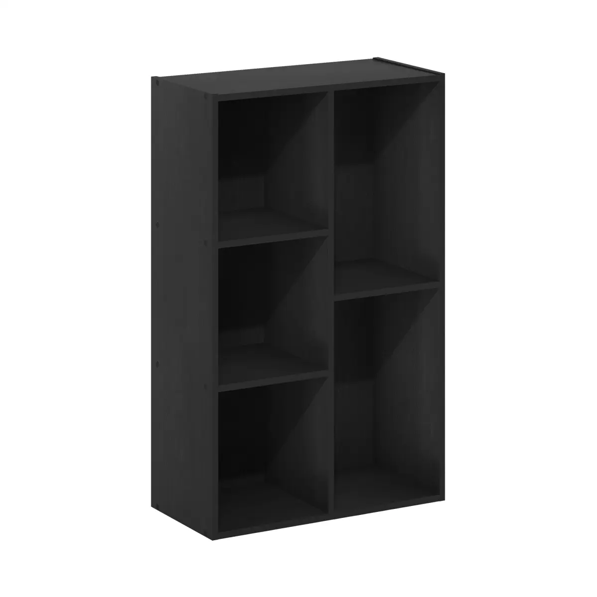 Furinno Luder 5-Cube Reversible Open Shelf Bookshelf Book Rack - Particle Board Commercial Office Furniture with Simple Design, Multi-Use Storage Solution