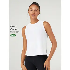 GLOWMODE Pima Cotton Reflective Slit Tank Top Gym Summer