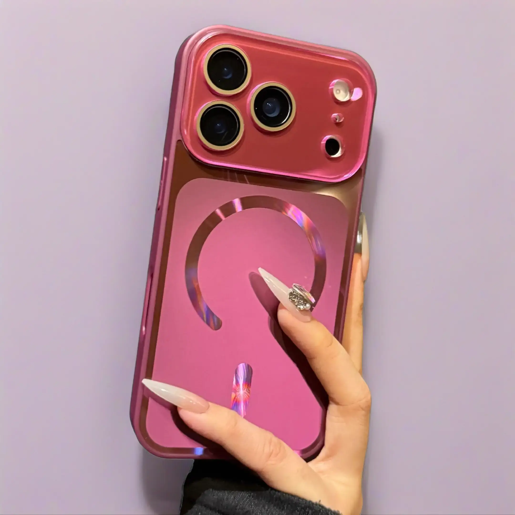 Customized Magnetic Silicon TPU Minimalist Flexible Protective Smartphone Casing for iPhone 18 Pro Max,17 Pro,15,14,13 - Flush Mount,Magnetic Closure,Matte Finish,Large Window View,Full Coverage,Waterproof,Shockproof Multi-Model Accessories for Women