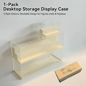 Popbean Doll Display Case Transparent Dustproof Moisture-Proof Ideal Collection Clear Storage Box for Popbean Collectors Desktop Storage Box