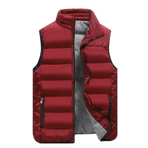 Men's Solid Color Sleeveless Puffer Vest - Trendy, Comfy, Warm Zip-up Vest - Lightweight Down Filling - For Winter Outdoor Activities - Perfect Gift for Men