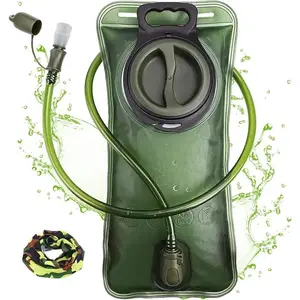 Hydration Bladder 2L Water Bladder for Hiking Backpack Leak Proof Water Reservoir Storage Bag Military Green 2 Liter