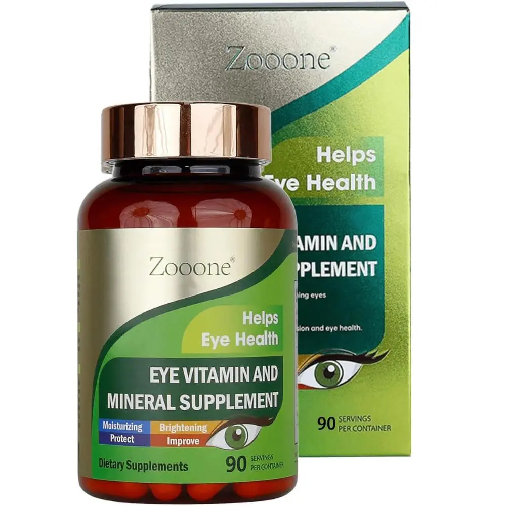 zooone - 90pcs Lutein Eye Vitamins Supplement for Macular Health and Dry Eye, Contains Lutein, Zinc, Vitamins C/E & Zeaxanthin to Support Eye Health