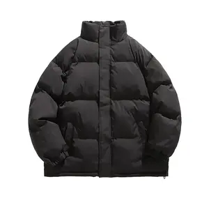 Winter Hooded Puffer Down Cotton Jacket Loose Casual Versatile Thickened Warm Coat Windproof Water-Resistant Outerwear for Cold Weather
