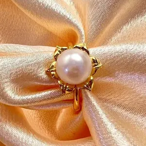 【Sun Ring】Freshwater Pearl Ring Adjustable natural pearl (R15)