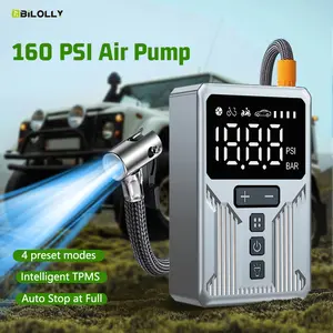 Bilolly 160 PSI Air Pump with 4000mAh Battery Portable Wireless Tire Inflator Handheld Air Pump with LED Light & TPMS for Cars Bicycles Motorcycles and Sports Balls