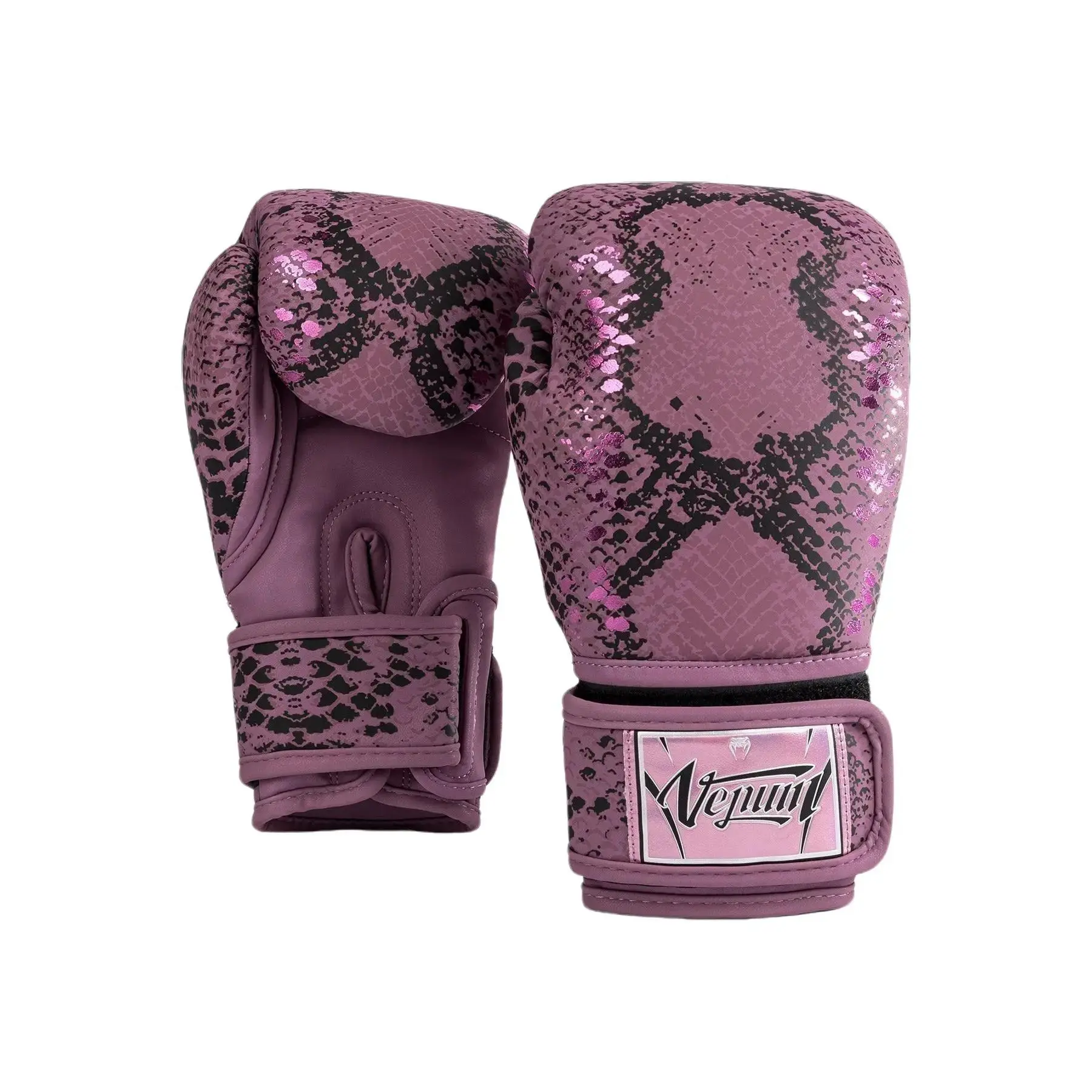 Venum Amazonia Boxing Gloves - Purple, 100% Premium PU, Triple-Density Foam, Adjustable Wrist Strap, Ergonomic Design, Reinforced Seams, Traditional Martial Arts Style, Urban Jungle Combat Sports Gear