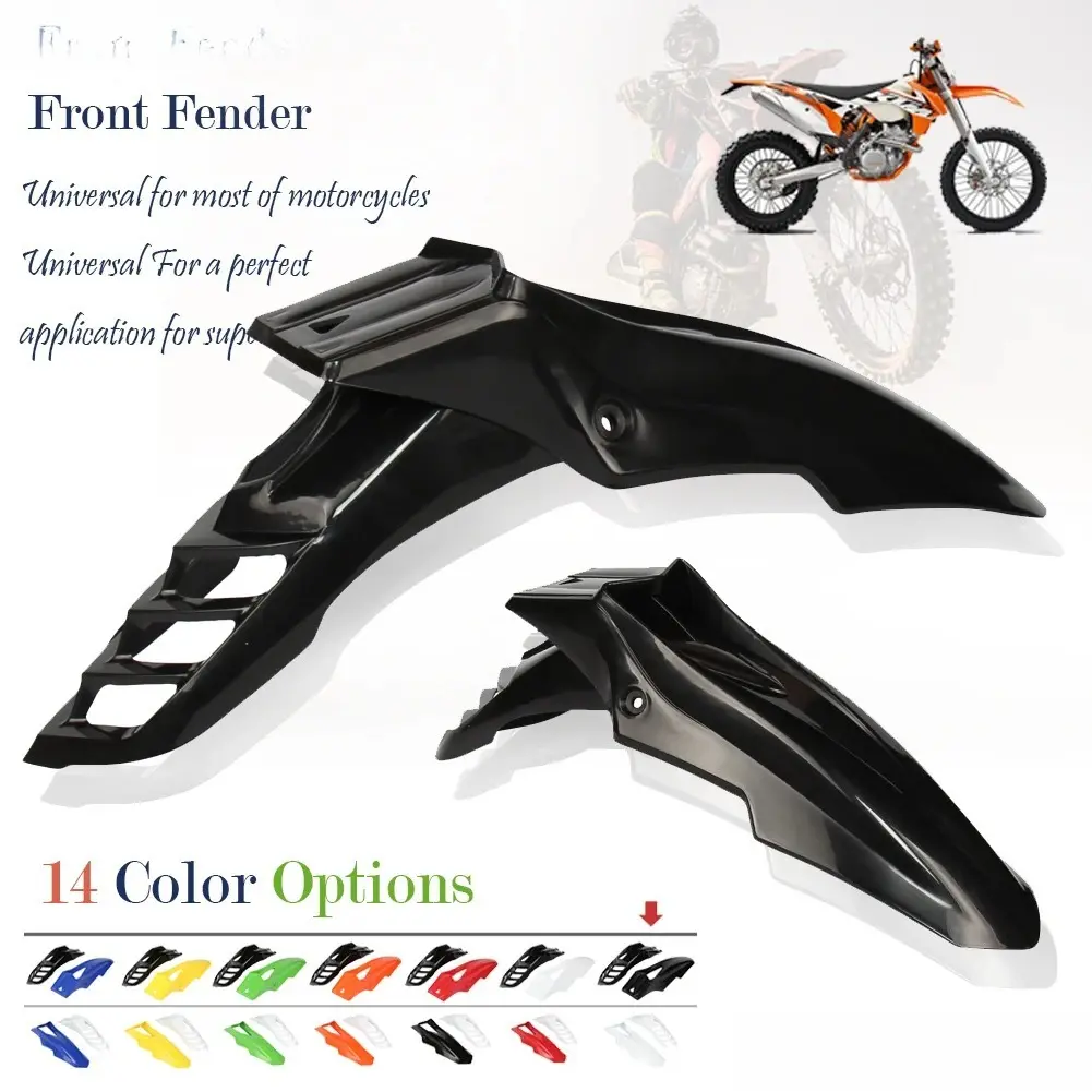 1 x Motorcycle Front Fender Mudguard with Aerodynamic Design, Easy Disassembly & Safety Screws for Kawasaki KX, CR, XR, RM, WR, Kayo, Apollo, Bse, Xmotos, Zongshen, Shineray Dirt Bikes, Universal Supermoto, Black White, Polypropylene, Universal Fit, Motor