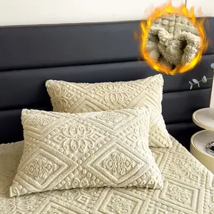 Milk Fleece Winter Thickened Pillowcase Bedding Coral Fleece Simple Luxury Winter Warm Soft Pillows Cover