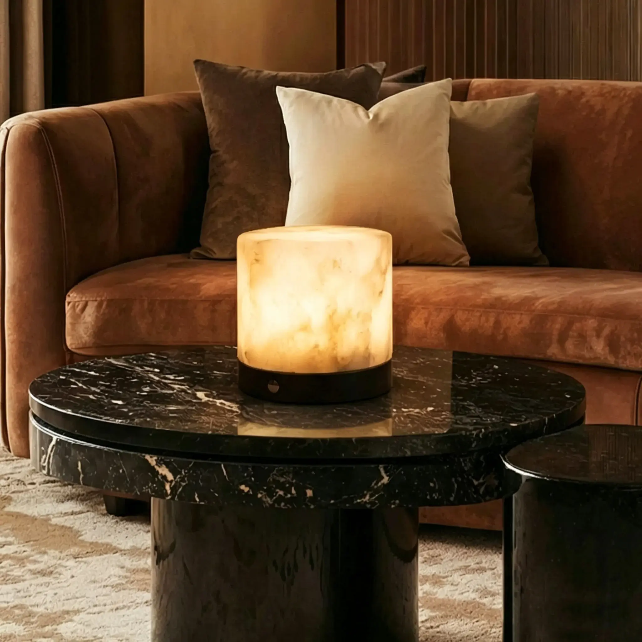 Spanish Onyx Cloud Stone Touch Lamp - USB Rechargeable, Batteries Built-In, Battery-Powered, Stepless Dimmable, Adjustable Ambient Light for Bedroom, Living Room Decor Led Atmosphere Lamp Led Bedside Lamp