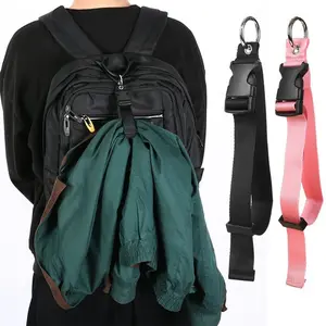 Portable Black Blue Nylon Anti-theft Luggage Strap Holder Gripper Add Bag Handbag Clip UseTo Carry Multitool Outdoor Small Tools Adjustable Strap
