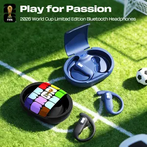 2026 World Cup Open-back Wireless Bluetooth Headphones, IPX5 Waterproof, Long Battery Life, HiFi Stereo, Sports Earhook Headphones