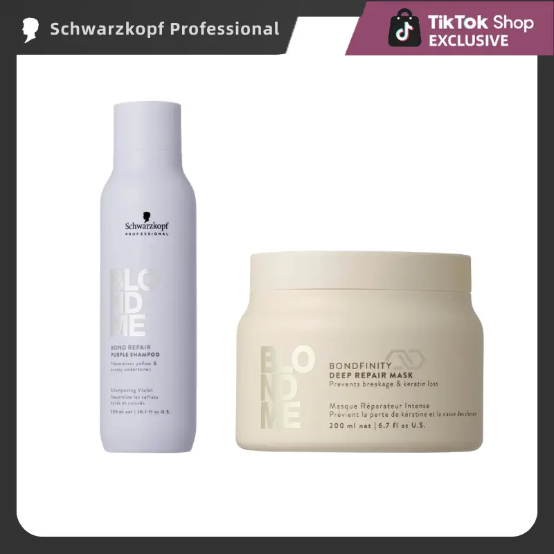 Schwarzkopf BLONDME Color Repair + Deep Care Bundle, 2-Piece Hair Care Set