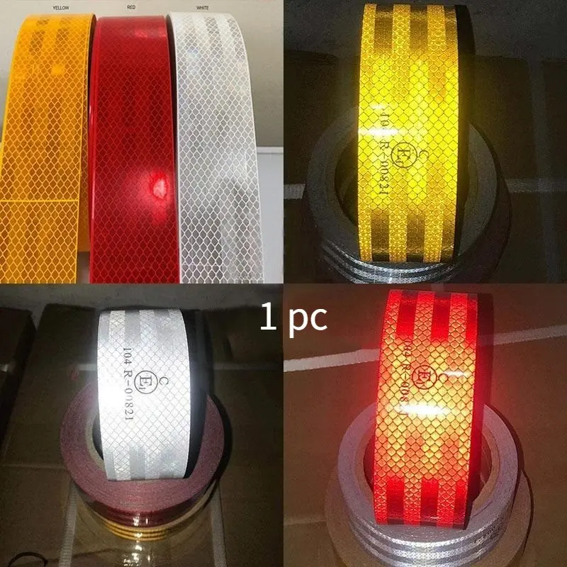 Car Reflective Warning Red And White Warning Strip Car Motorcycle Body Sticker reflective tape Warning strip retro-reflective sheeting