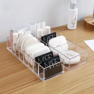 Transparent Acrylic Cosmetics Storage Box Makeup Holder Makeup Tool Organizer Beauty Supplies Organizer Jewelry Make Up Organizer for Home Plastic Desktop Storage Boxes