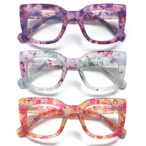 COJWIS 3 Pack Reading Glasses Blue Light Blocking for Women with Fashion Frames and Durable Spring Hinge Readers