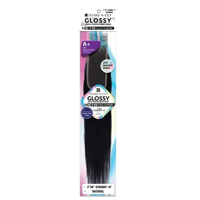 Shake N Go Glossy HD Lace Closure - 2X6 STRAIGHT 16" - 100% Virgin Remy Hair