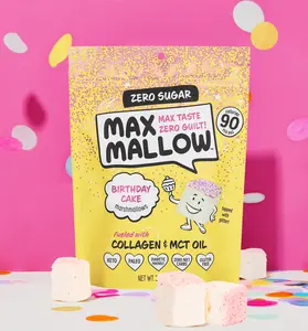 Max Sweets Birthday Cake Max Mallow - Gluten-Free, Soy-Free, Sugar-Free Marshmallow 3 Pack