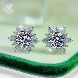 925 Silver 5A CZ Women'S Snowflake Earrings, Perfect for Birthdays, Valentine'S Day, Teacher'S Day, Christmas, New Year Gifts