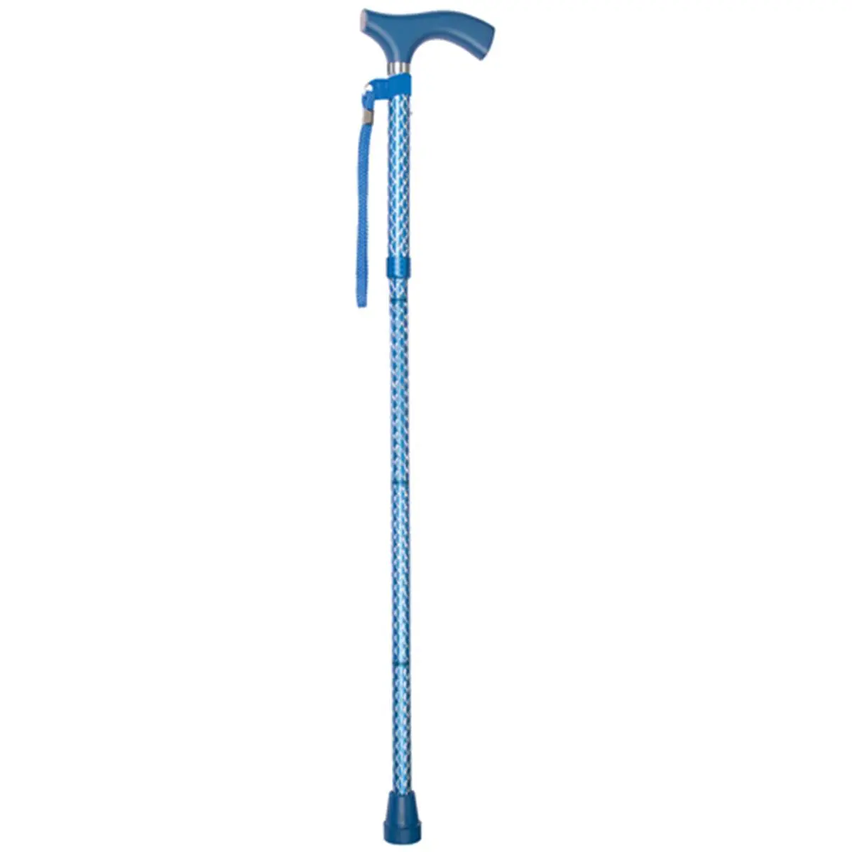 212 MAIN Foldable Aluminum Hiking Stick Pole - Adjustable Collapsible Staff, Engraved Azure, Height-Fit Design, Polished Finish for Camping, Lightweight Telescoping Hiking Aid, Collapsible Staff Hiking Sticks