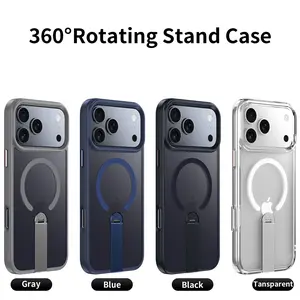 For iPhone 17 Pro Max phone case with hidden stand and magnetic wireless charging, for iPhone 16/15 protective cover