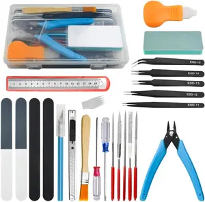 28Pcs Modeler Basic Tools Craft Set Compatible with Gundam Model Tools Kit with Plastic Box Hobby Model Assemble Building Repairing and Fixing DIY Craft Kit