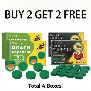 Buy 2 Get 2 Free，Indoor Roach Bait Gel & Trap, 12PCS Cockroach Killer, Home Outdoor Pest Control Insect Repellent, Cockroach Killer Repellent Set