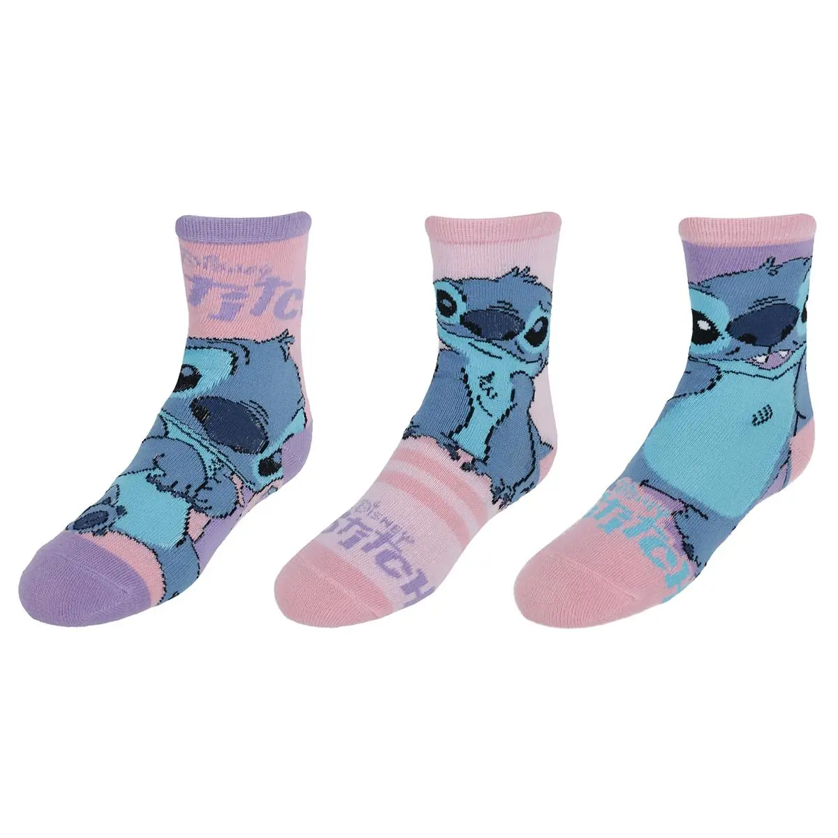 Textiel Trade Kid's Disney's Lilo & Stitch Fun Novelty Socks (3 Pair), No Show Socks