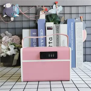 Password Safe Box with Handle, Digital Lock Safe, Digital Keypad Safe, PU Leather, Large Capacity Storage, Home Security Cabinet, Portable Outdoor Wallet, Perfect Gift