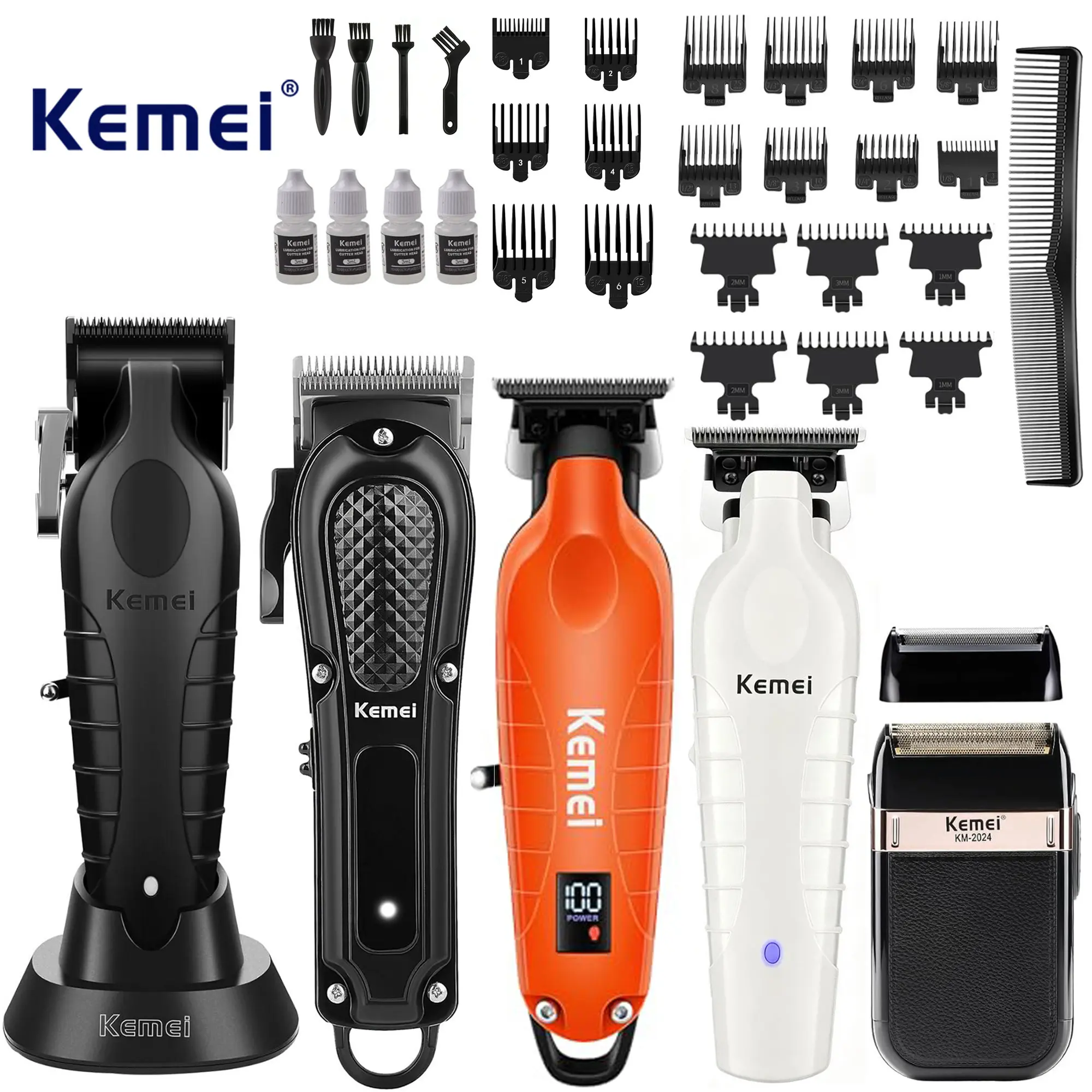Kemei full large set, five-piece set，KM2296,KM1071,KM2293orange，KM2299white，KM2024