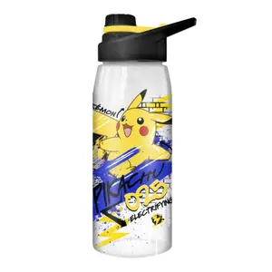 Pikachu Cartoon Water Bottle, 28 oz Reusable Portable Washable Travel-Friendly Drinkware with Screw Lid