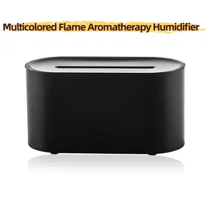 【Holiday Gifts】1-Pack USB-Powered Ultrasonic LED Aromatherapy Humidifier with 7-Color Lights & Flame Effect, Mini Air Freshener, Bedroom Home Decor Accessory