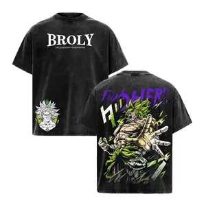 Broly The Legendary T-Shirt Anime Vintage Washed Graphic Tee DBZ Streetwear Heavy Cotton Shirt for Anime Fans Men Women Gym Pump Cover