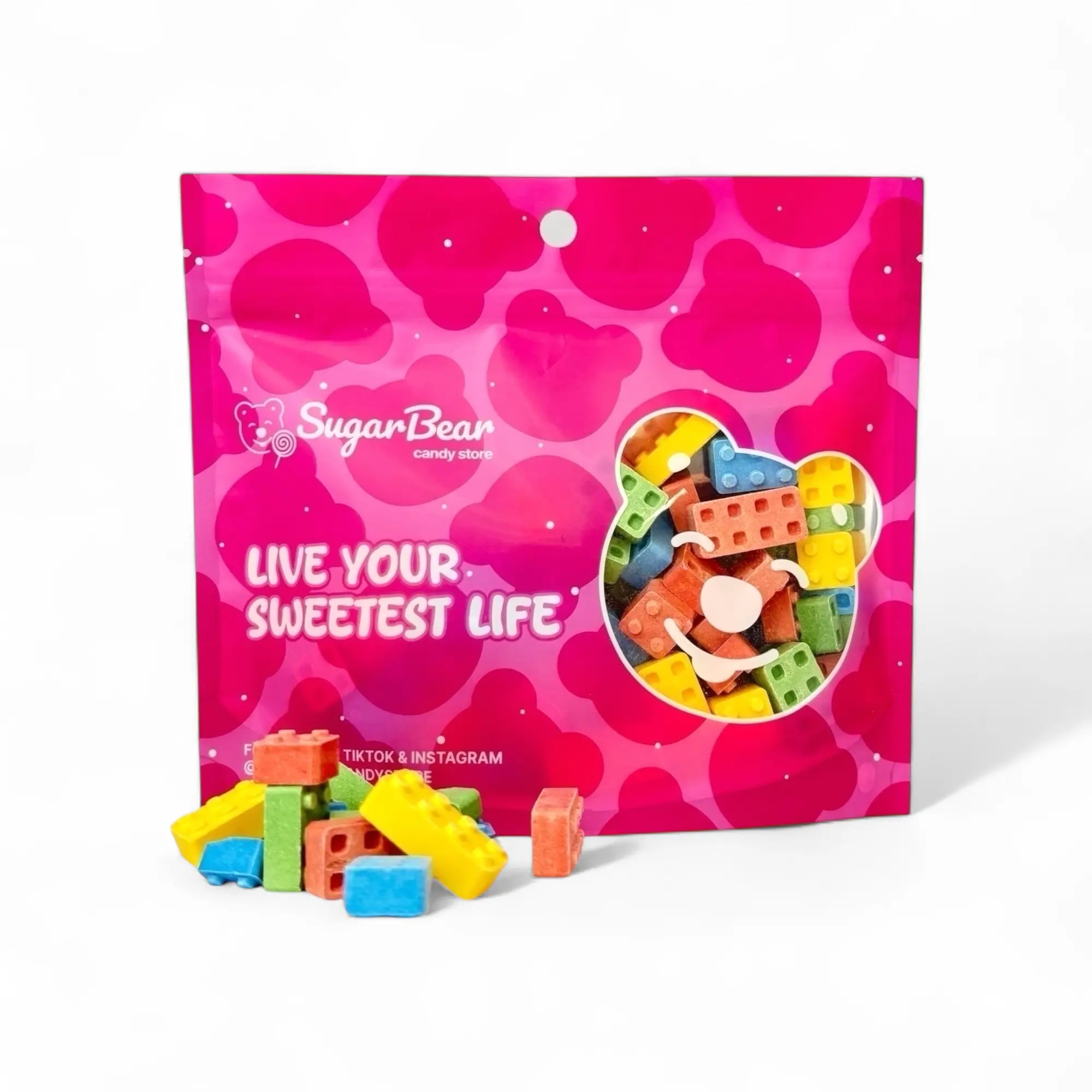 Building Blocks Hard Candy - Colorful Sweet Stackable Candy Bricks - Fun Candy for Teens & Adults - 4 oz & 8 oz & 1 lb Candy Bag